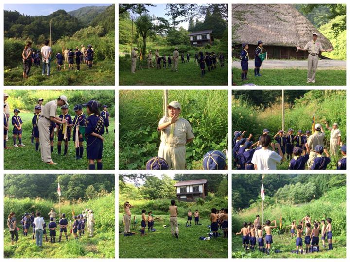 カブ隊舎営の朝。