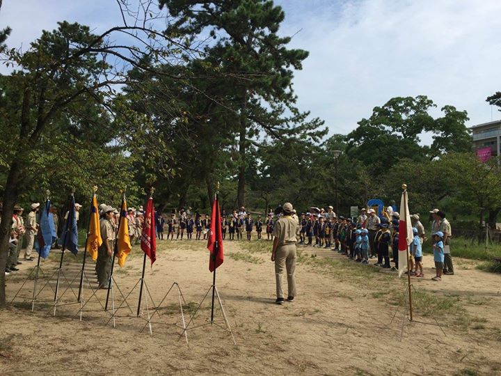 西宮13団の年度初めの団行事。