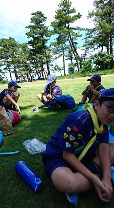 カブ隊、今日から舎営です。