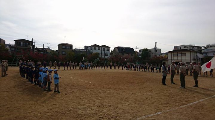 育成会総会のあと、夙川スカウト合同団集会がありました。