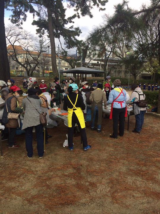 毎年恒例の夙川スカウト餅つき大会