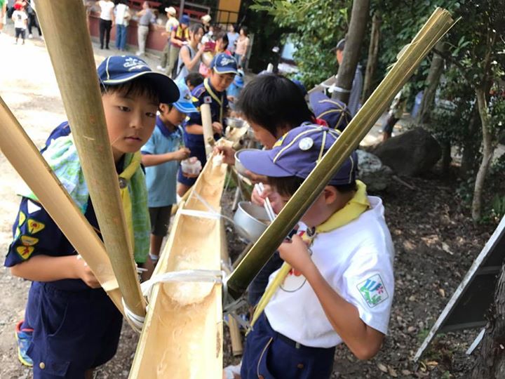 昼ごはんは流しそうめん！
