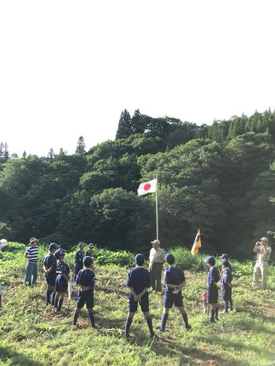 舎営最終日の朝礼。