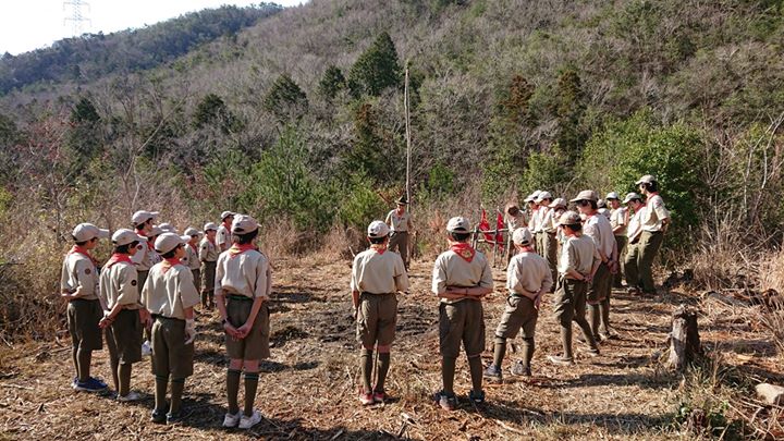春季野営最終日は快晴です。