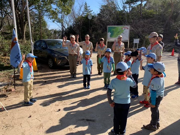 ビーバー、春の舎営始まりました❗️二日間元気に仲良く遊びます♫