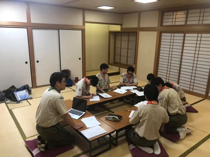 24WSJ参加の夙川スカウトのため藤原派遣隊長が来てくれました。